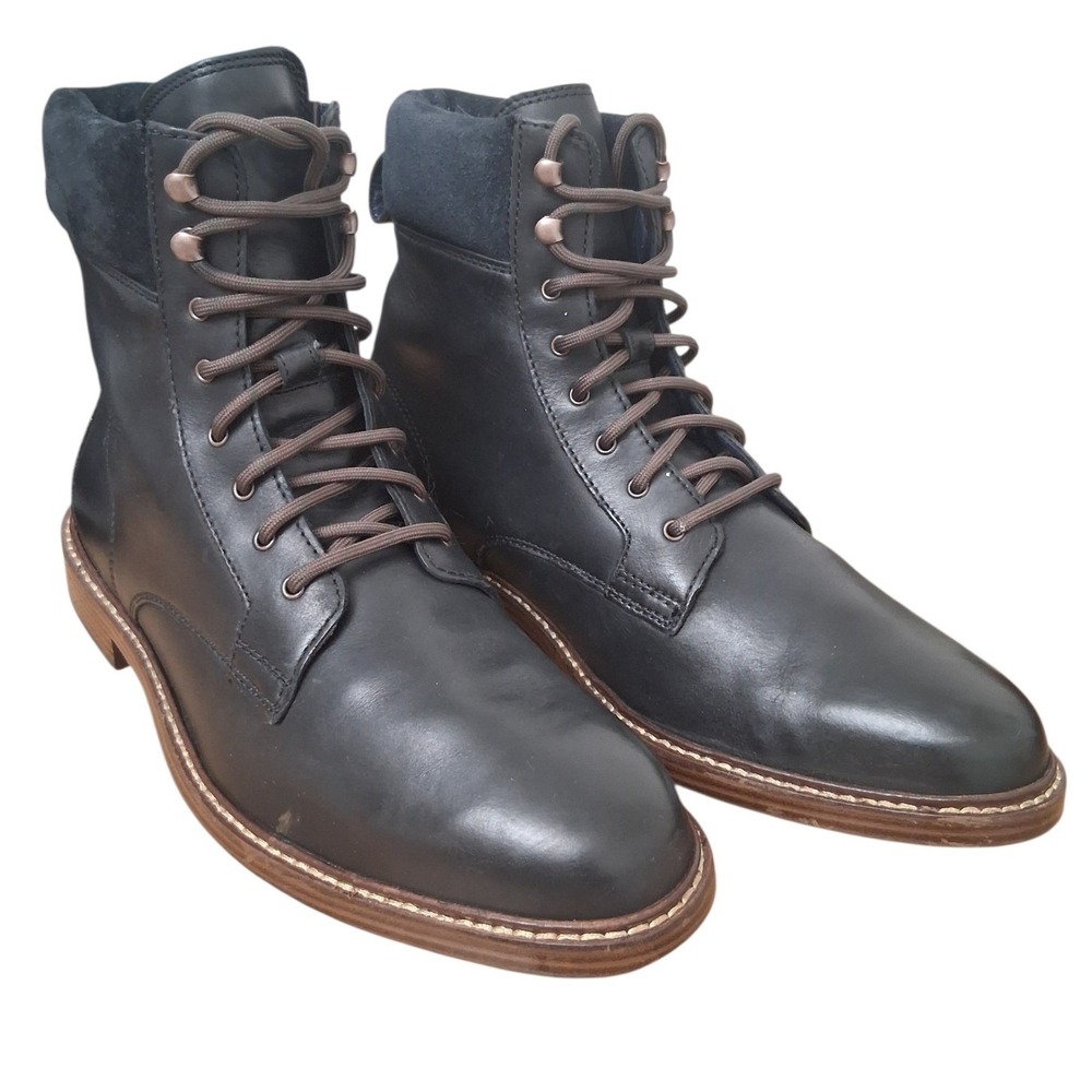 Cole Haan Mens size 8½ Black Leather Classic Casual Office Dress Lace Up Boots
